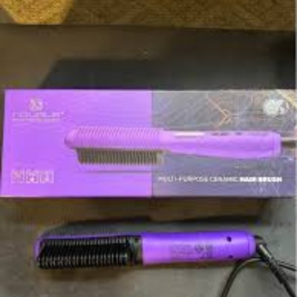 ROYALE MULTI PURPOSE CERAMIC HAIR BRUSH-GENIUS HEATING ELEMENT-PURPLE-NEW-SEALED - Picture 1 of 10